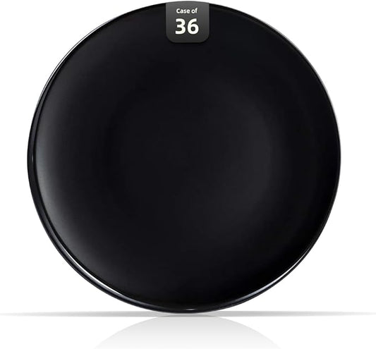 Stoneware Coupe Commercial Grade Dinnerware, Matte Black Plate 6.5", Case of 36