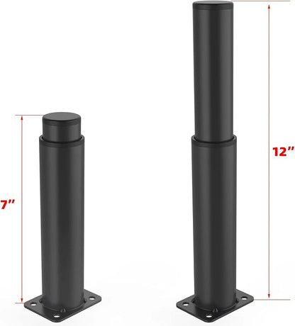 7"-12" Metal Adjustable Furniture Legs, Adjustable Height Replacement Legs - Image 2