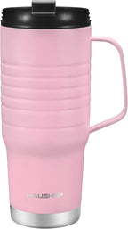 HAUSHOF 24 oz Travel Mug with Handle, Stainless Steel Vacuum Insulated Coffee Double Wall Travel Mugs with Leakproof Lid, BPA Free