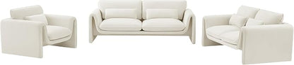Meridian Furniture 199Cream-C Sloan Collection Modern | Contemporary Velvet - Image 15