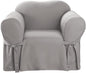 SureFit Cotton Duck Armchair Box Cushion One Piece Slipcover, Chair Cover by SureFitInc