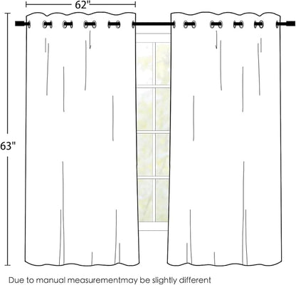 SimpleHome Natural 100% Blackout Curtains Room Darkening Living Room 63L | - Image 2