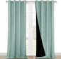 NICETOWN Aqua Blue 100% Blackout Curtain Set, Thermal Insulated & Energy by NICETOWN