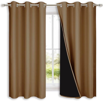 NICETOWN 100% Blackout Curtains 45 inches Long, 1 Pair, 42 inches Width Each by NICETOWN
