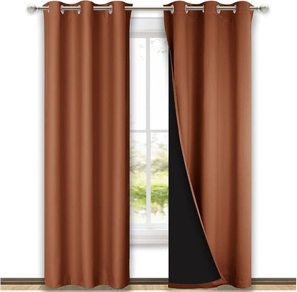 NICETOWN Burnt Orange Blackout Curtains 80 inches Long, Full Light Blocking by NICETOWN
