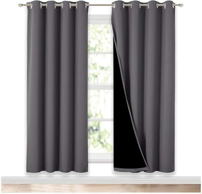 NICETOWN Grey Full Shade Curtain Panels, Pair of Energy Smart & Noise Blocking by NICETOWN