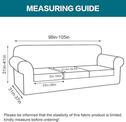 Turquoize 4 Piece Sofa Covers for 3 Cushion Couch Sofa Slipcover - Image 2