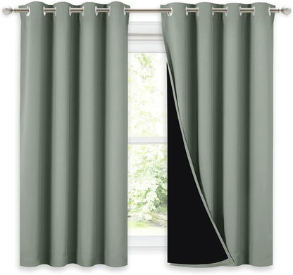 NICETOWN 100% Blackout Curtains 54 inches Long, Double-Deck Completely Blackout by NICETOWN