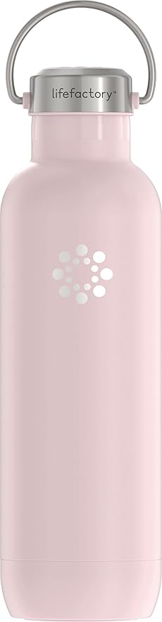 Lifefactory 24-Ounce Stainless Steel Vacuum-Insulated Sport Bottle, Desert Rose
