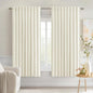 MIULEE Cream Back Tab Blackout Curtains 52x63 Inches Long 2 Panels Set | Rod by MIULEE