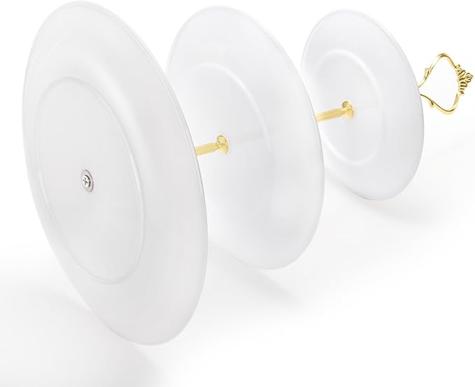 Goaste 3 Pack Tiered Cupcake Stand, Plastic Cupcake Stand Tower, 3 Tier Round Shape Dessert Serving Tray, White Cookie Candy Buffet Stand for Tea Party, Baby Shower, Wedding, Birthday, Christmas