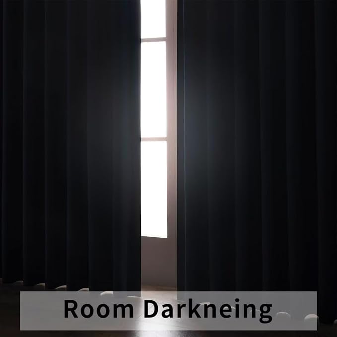 Joydeco Blackout Curtains 84 Inch Length 2 Panels Set, Thermal Insulated Black - Image 9