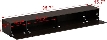 AIEGLE 95.1" W TV Stand with 4 Flip-Down Drawers, Modern Entertainment Center - Image 2
