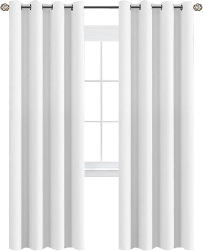 H.VERSAILTEX White Curtains for Living Room Pure White Curtain 96 inches Long by HVERSAILTEX
