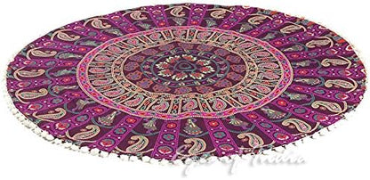 32" Purple Burgundy Floor Meditation Pillow Cushion Seating Throw Cover Mandala - Image 5