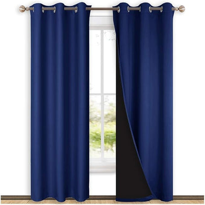NICETOWN Blackout Curtains 80 inches Long, 2 Pieces, Royal Blue, Full Light by NICETOWN