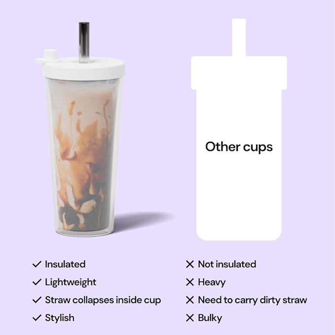 Dodoko Reusable Boba Cup and Straw Boba Tea Cup Bubble Tea Cup Reusable Iced Coffee Cup Cold Coffee Cup Smoothie Cup with Lid and Straw Smoothie Cup to go Smoothie Tumbler 17 oz - Hot Pink