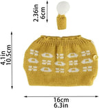 Tea Cozy Suitable for a 600ml,20oz Tea Pot,Teapot Warmer -100% Acrylic Fibers Filling,Two Piece (Yellow)