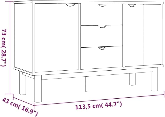 Scandinavian Sideboard Buffet Cabinet - Image 3
