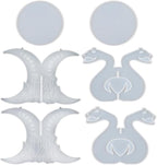 FUNSHOWCASE Witchy Altar Table Stool Epoxy Resin Casting Silicone Mold Pack of 2 Cresent Moon Crystal Snake