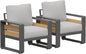 Aoxun Aluminum Outdoor Patio Furniture Set, 2 Seats Metal Sectional Patio by Aoxun