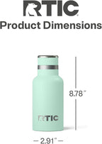 RTIC Little Journey Bottle with Straw, Insulated, Stainless Steel, Metal, Double Wall Vacuum-Insulation, Ceramic-Lined, Leak-Proof Lid, BPA-Free Water Flask for Sports, Travel, Fresh Mint