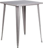 Flash Furniture Nolan Commercial Grade 31.5" Square Silver Metal Indoor-Outdoor by FlashFurniture