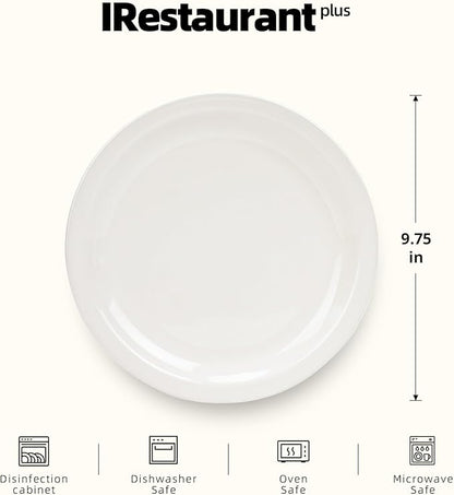 Stoneware Narrow Rim Commercial Grade Dinnerware America White, Plate 9 5/8", Case of 24