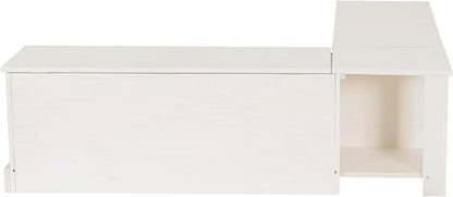 Linon Harris White Solid Pine Backless Nook - Image 14