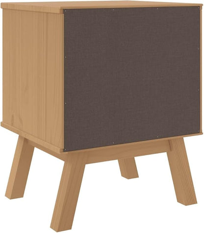 Brown Solid Pinewood Bedside Cabinet - Image 9