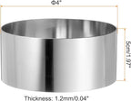 HARFINGTON Round Cake Ring 4 x 2 Inch Seamless Stainless Steel Pastry Mousse Dessert Ring Mirror Coating for Baking Cooking Making Tool