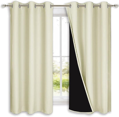 NICETOWN Bedroom Full Blackout Curtain Panels, Super Thick Insulated Grommet by NICETOWN