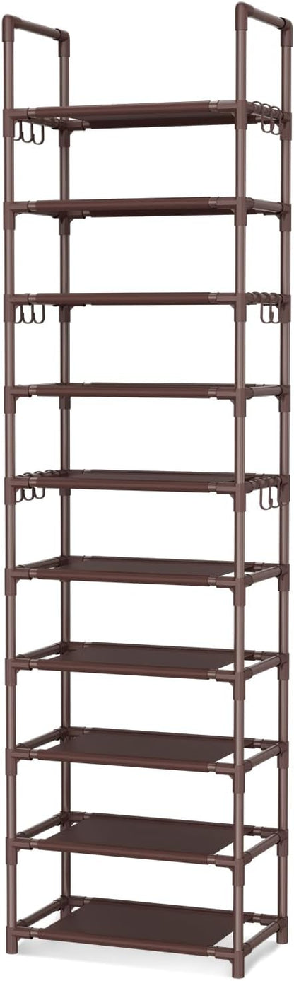 VTRIN 10 Tiers Tall Shoe Rack Holds 20-25 Pairs of Shoes Sturdy Vertical Shoe - Image 8