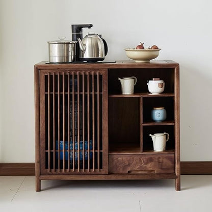 Nightstand Sofa Table Chinese Tea Cabinet Wooden Sofa Side Table Zen Simple - Image 2