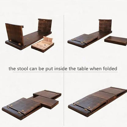 Rustic Side Table Wooden Floor Table - Image 3