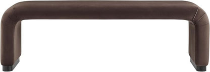 Modway EEI-6734-BLK-CHB Koda Performance Velvet Waterfall Long Bench - Image 5