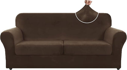 ZNSAYOTX Oversized Velvet 3 Piece Couch Cover by ZNSAYOTX