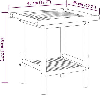 Natural Bamboo Fiber Coffee Table Square Modern Eco-Friendly Furniture - Image 2