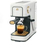Beautiful Slim Espresso Maker by Drew Barrymore – 20‑Bar Pressure, Dual‑Spout 52 mm Portafilter, 50 oz Removable Tank, 2‑in‑1 Steam Wand & Touch Controls (White Icing)