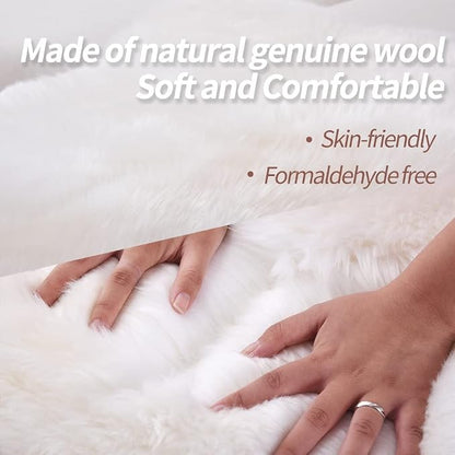 IRIWOOL Premium Genuine Fur Sheepskin Rug Real Australia Sheepskin Natural - Image 6