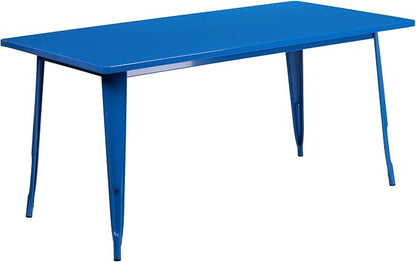 Flash Furniture Charis Commercial Grade 31.5" x 63" Rectangular Blue Metal - Image 3