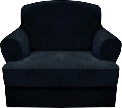 CUCRAF T Cushion Sofa Cover 2 Piece Armchair Slipcovers, Soft Thick Velvet by CUCRAF