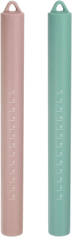HARFINGTON 2pcs Silicone Rolling Pin 10" Stainless Silicone Surface Non-Stick Stainless Steel Inner Core Dough Roller Kitchen Roller for Baking Pastry Pizza Fondant Bread, Pink,Green