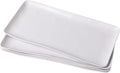 White Melamine Rectangular Serving Platter/Trays, Set of 4, 14” X 7” Fruit Cake Bread Sushi Plate for Party Serving Food, Lightweight and Unbreakable