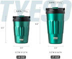 TYESO Stainless Steel Portable Tumbler with Flip Lid,Travel Mug with Concealed Carry Handle, Leakproof Insulated Coffee Cup (GRAY, 13 OZ)
