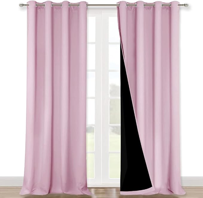 NICETOWN 100% Blackout Blinds, Baby Pink, Laundry Room Decor Window Treatment by NICETOWN