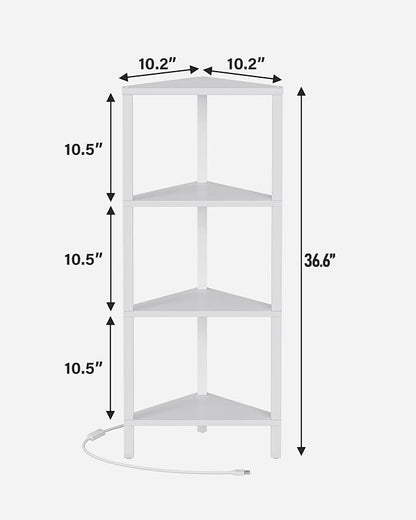 TUTOTAK Corner Shelf, 4-Tier Corner Bookshelf - Image 2