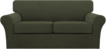 Turquoize 3 Piece Sofa Covers for 2 Cushion Couch Sofa Slipcover Soft Couch by Turquoize