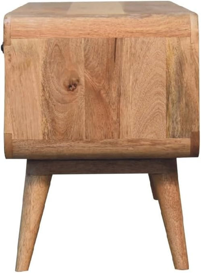 Reverse Curve Oak ish Media Unit - Image 8