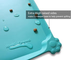 Hoki Found L Silicone Pet Food Mats Tray - Non Slip Pet Dog Cat Bowl Mats Placemat - Dog Pet Cat Feeding Mat - Waterproof Dog Cat Food Mats -Pet Water Mats for Floors -Teal